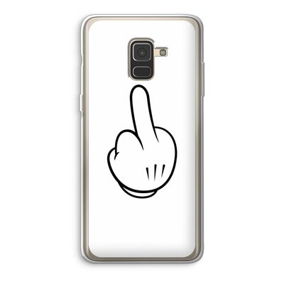 Middle finger white: Samsung Galaxy A8 (2018) Transparant Hoesje