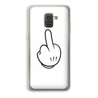 Middle finger white: Samsung Galaxy A8 (2018) Transparant Hoesje