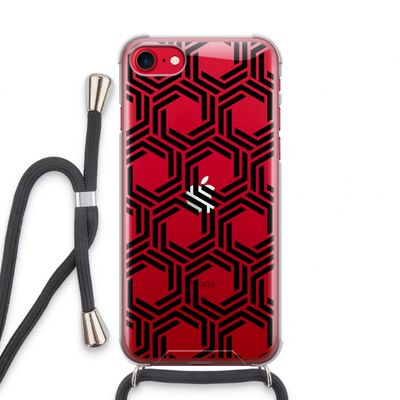 Geometrisch patroon: iPhone SE 2020 Transparant Hoesje met koord