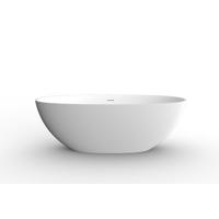 Vrijstaand Ligbad Wiesbaden Chiek 165x75 cm Solid Surface Mat Wit