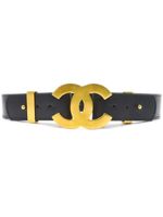 CHANEL Pre-Owned ceinture en cuir à logo CC (1996) - Noir - thumbnail