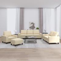 4-delige Loungeset stof crèmekleurig