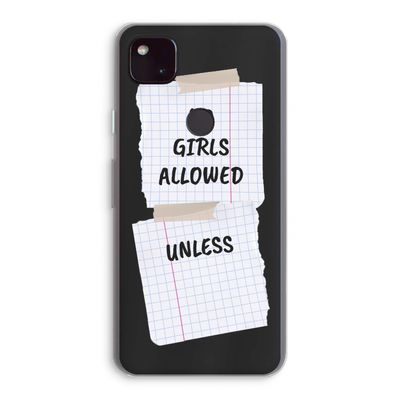 No Girls Allowed Unless: Google Pixel 4a 5G Transparant Hoesje