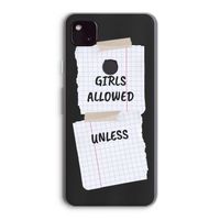 No Girls Allowed Unless: Google Pixel 4a 5G Transparant Hoesje