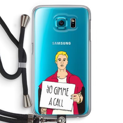 Gimme a call: Samsung Galaxy S6 Transparant Hoesje met koord