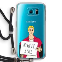 Gimme a call: Samsung Galaxy S6 Transparant Hoesje met koord