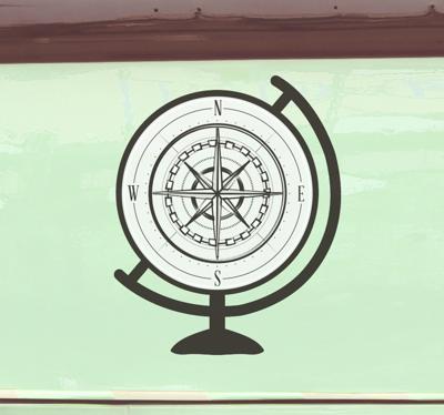 Kompas reizen sticker