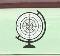 Kompas reizen sticker