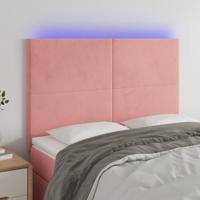 Hoofdbord LED 144x5x118/128 cm fluweel zwart