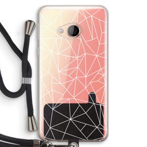 Geometrische lijnen wit: HTC U Play Transparant Hoesje met koord