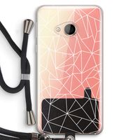 Geometrische lijnen wit: HTC U Play Transparant Hoesje met koord