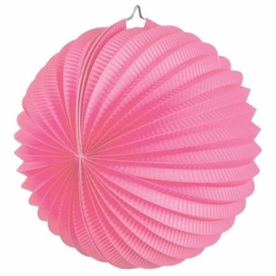 Lampion - roze - D22 cm - papier - voor buiten - lampionnen