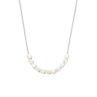 Ketting Parel zilver-zoetwaterparel 40-44 cm