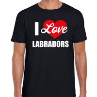 I love Labradors honden t-shirt zwart voor heren