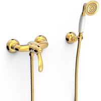 Douchekraan Tres Clasic | Opbouw | Mengkraan | 1-weg | hoh 15 cm | 1-hendel | Vintage | 24k Goud glans