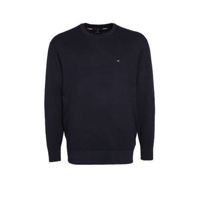 Tommy Hilfiger Big & Tall +size trui Plus Size van biologisch katoen donkerblauw Tommy Hilfiger Big & Tall +size trui Plus Size van biologisch katoen donkerblauw