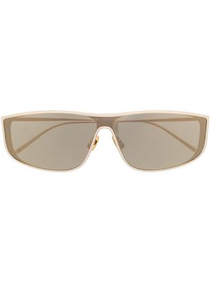 Saint Laurent Eyewear lunettes de soleil à monture rectangulaire - Or