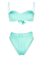 Noire Swimwear bikini ceinturé à taille haute - Bleu - thumbnail