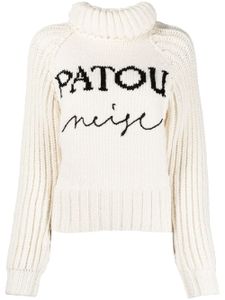 Patou pull à logo en intarsia - Blanc