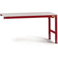 Manuflex LU6083.3003 ESD ESD-werktafel universele standaard aanschuiftafel met rubber schijf, bxdxh = 1750 x 800 x 760-870 mm Robijn-rood