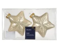 Decoris kersthangers glas ster 2st parel