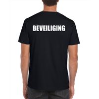 Beveiliging tekst grote maten t-shirt zwart heren