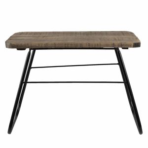 Houten Plantentafel Rechthoek met IJzeren poten - 41 x 21 x 27 cm