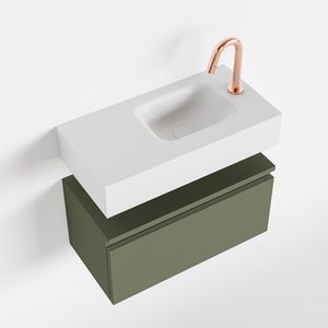 Toiletmeubel Mondiaz Andor | 60 cm | Meubelkleur Army | Lex vrijhangend wastafel Talc Rechts | 1 kraangat