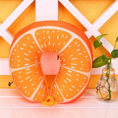 Fruit U vormige reizen kussen nanodeeltjes nek kussen auto kussens zacht kussen Home textiel (oranje)