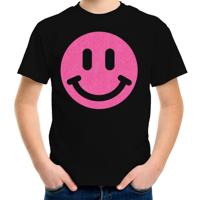 Verkleed T-shirt voor jongens - Smile Emoticon - zwart - carnaval - feestkleding voor kinderen - thumbnail