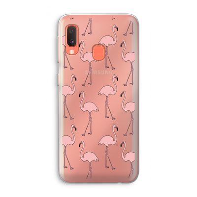Anything Flamingoes: Samsung Galaxy A20e Transparant Hoesje
