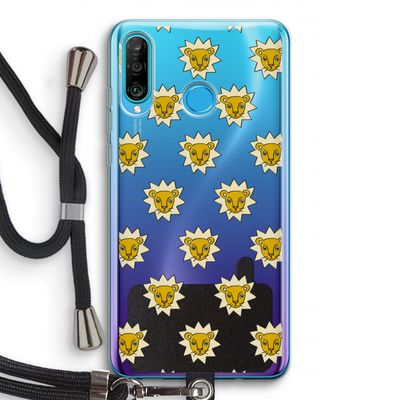 Leeuwenkoppen: Huawei P30 Lite Transparant Hoesje met koord