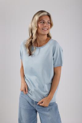 Nukus Anita Top Lurex T-shirt Korte Mouw 46 Sky