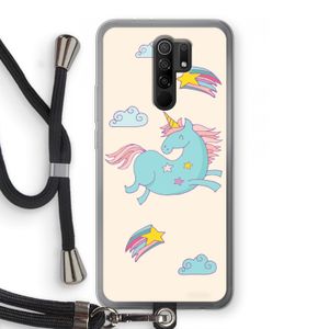 Vliegende eenhoorn: Xiaomi Redmi 9 Transparant Hoesje met koord
