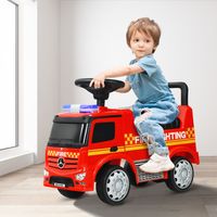Brandweerauto voor Kinderen Mercedes-Benz Scooter met Opbergruimte Stuur Rugleuning Voet-Naar-Vloer Schuif Auto voor Kleuters
