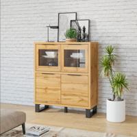 Home365 Vitrinekast Halmstad - 4-deurs - Wotan Eiken