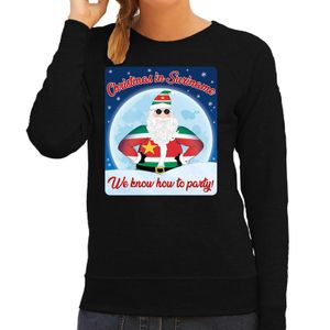 Foute Suriname kerstborrel trui / kersttrui christmas in Suriname zwart voor dames 2XL (44)  -