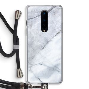 Witte marmer: OnePlus 8 Transparant Hoesje met koord