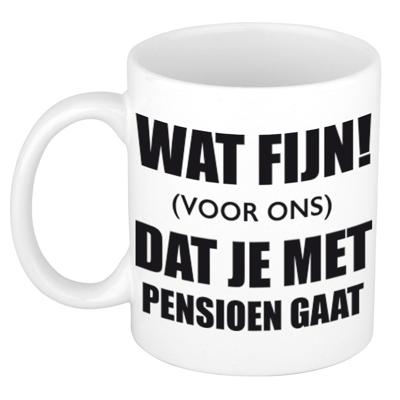 Wat fijn voor ons dat je met pensioen gaat - koffiemok - drinkbeker - 300 ml - wit