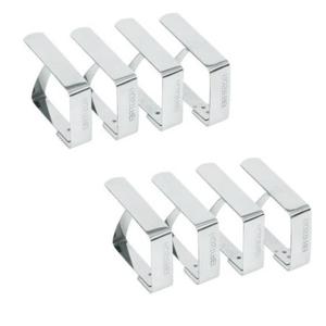 Tafelkleed klem - 8x - RVS - 5 x 4 cm - tafelzeil klemmen