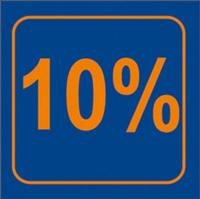 Raambiljet 10% , afmeting 24x23 cm.