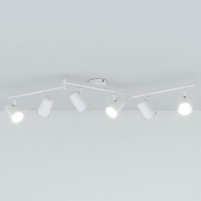 Riga - LED plafondlamp - 30 Watt 2400 Lumen - 6 spots - 6000K Neutraal wit - Draaibaar en dimbaar - GU10 - Kantelbaar - Plafondspot - IP20 Voor binnen - Wit