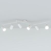 Riga - LED plafondlamp - 30 Watt 2400 Lumen - 6 spots - 6000K Neutraal wit - Draaibaar en dimbaar - GU10 - Kantelbaar - Plafondspot - IP20 Voor binnen - Wit