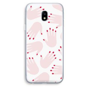 Hands pink: Samsung Galaxy J3 (2017) Transparant Hoesje