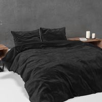 Sleeptime Dekbedovertrek Velvet Uni Black-2-persoons (200 x 200/220 cm)