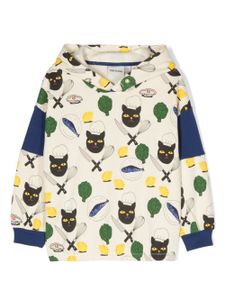 Mini Rodini hoodie Chef Cat en coton - Tons neutres