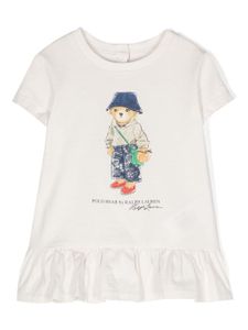 Ralph Lauren Kids t-shirt en coton à imprimé Polo Bear - Tons neutres