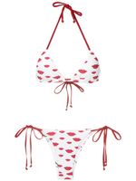 Amir Slama bikini triangle à imprimé graphique - Blanc - thumbnail