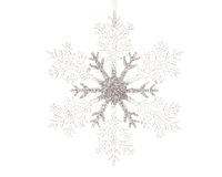 5 stuks! Sneeuwvlok plastic d21 cm transparant/zilver - Decoris - thumbnail