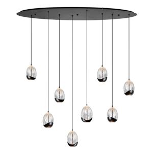 Highlight HanglampClear Egg zwart 8-lichts ovaal - H5452.20
